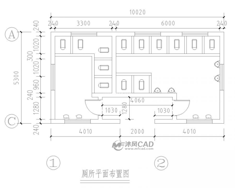 家用厕所公共卫生间图纸cad