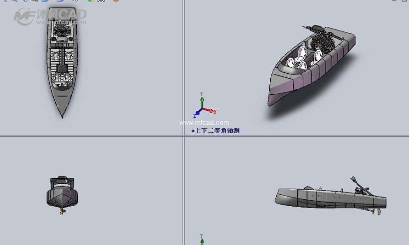 18缸径向引擎的船设计模型三视图