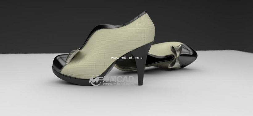 (女士)蝴蝶结高跟鞋设计模型 - solidworks服装