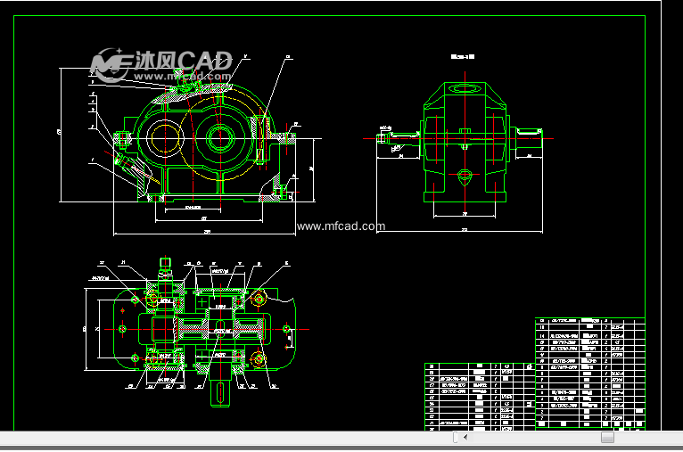 速器cad装配图 - AutoCAD减速机械设备图纸下