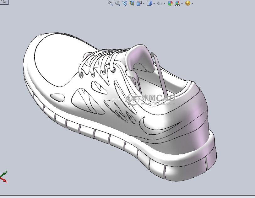 耐克运动鞋设计模型 - solidworks服装鞋帽类模