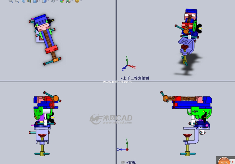 安装方便的台虎钳设计模型三视图