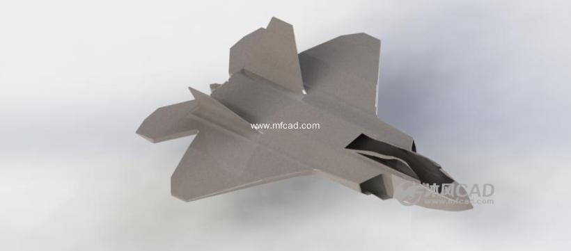 f22战斗机模型绘制 solidworks军工用品模型下载 沐风图纸