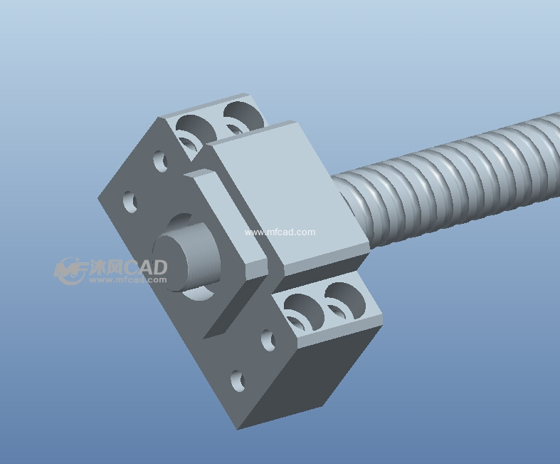 电机滚珠丝杠螺母副三维模型