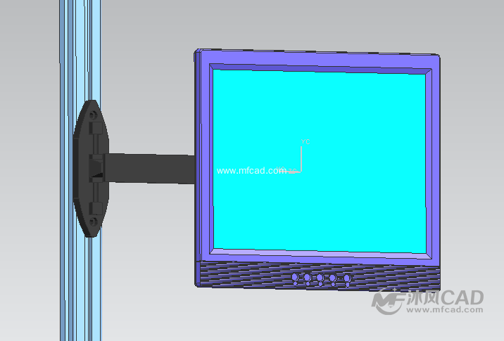 工控机显示器,含支架 - UG机械设备模型下载