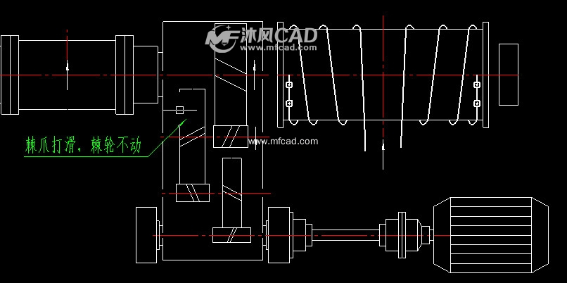 100T天车起升系统棘轮棘爪减速机原理图 - Au