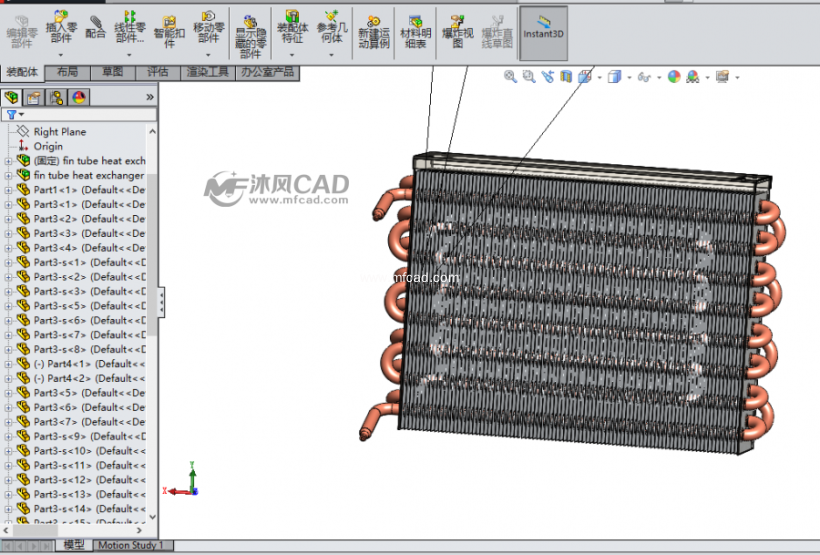 热交换器风格设计模型 - solidworks机械设备模