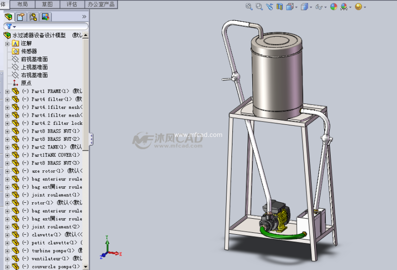 solidworks画过滤器,solidworks画过滤网 水过滤器设备设计模型 - solidworks机械设备模型下载