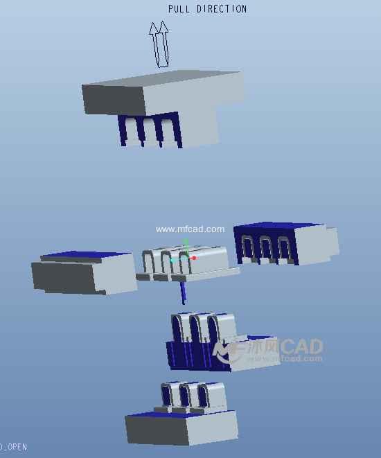 塑胶塞盖3d分模图