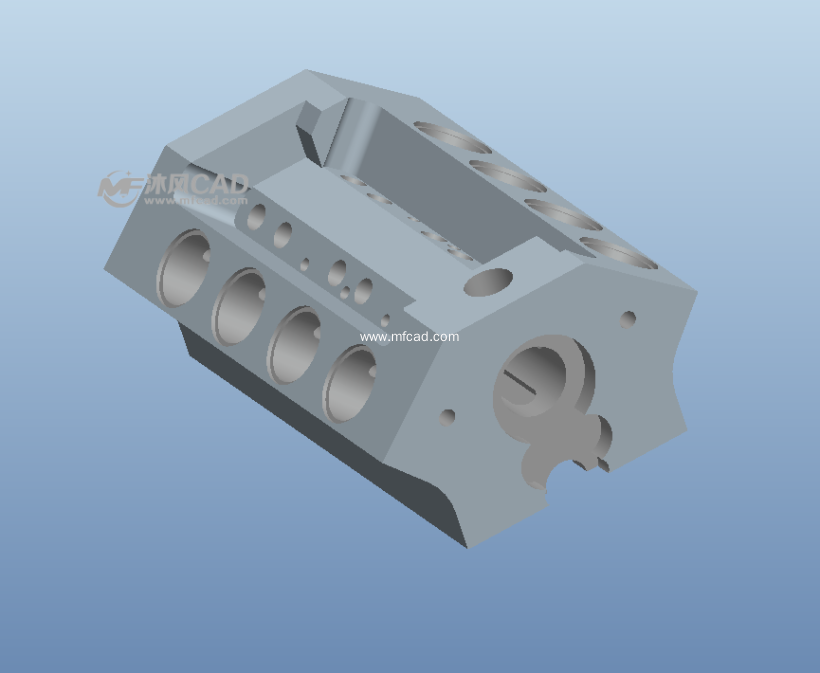 V8发动机缸体 - ProE交通工具类模型下载