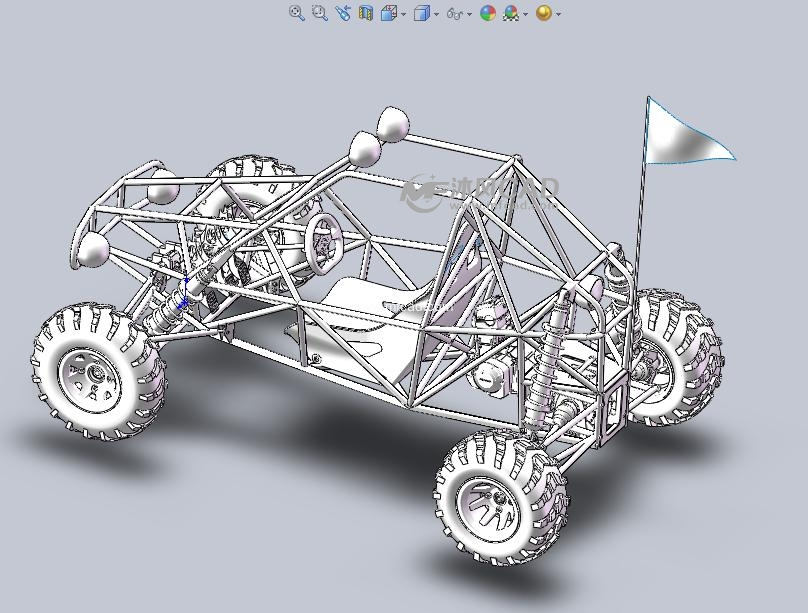 结构详细的沙滩四驱车设计模型