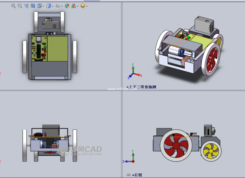钣金探测机器人设计模型 - solidworks机械设备模型