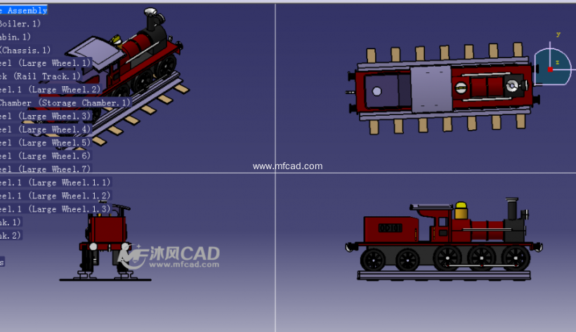 火车头设计模型三视图