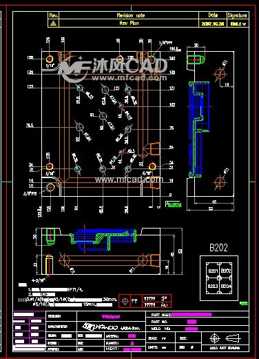 一套英文模具CAD图纸(可拆分) - 工业用品模具