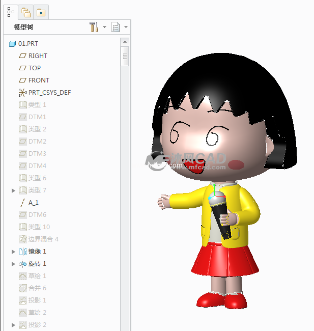 樱桃小丸子-K歌之王3D模型(原创)