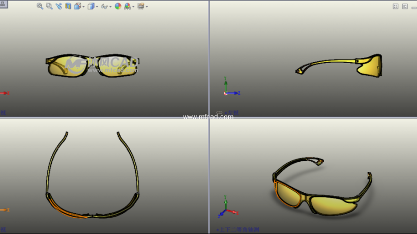 安全眼镜设计模型三视图