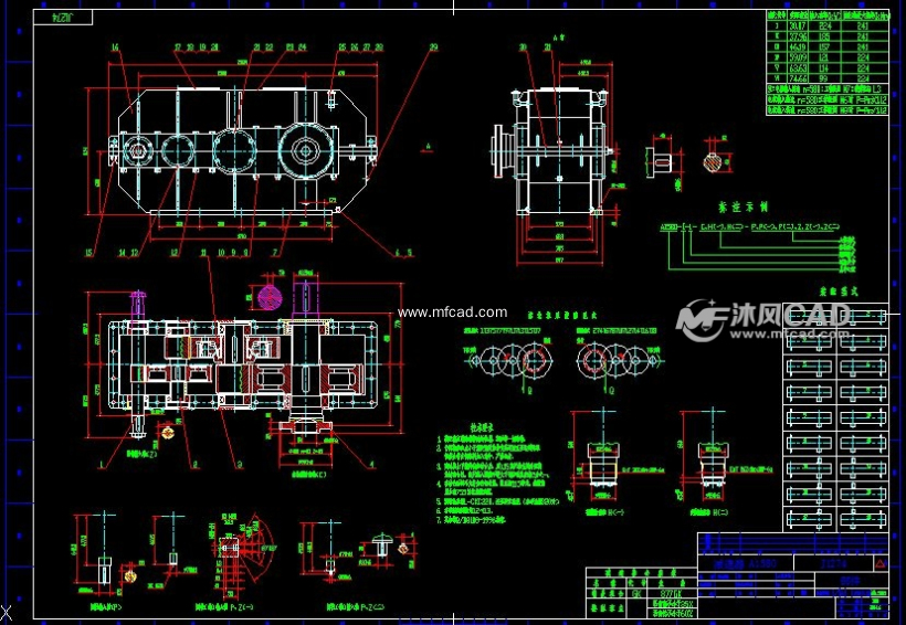 铸造起重机用棘轮棘爪减速器装配图 - AutoCA