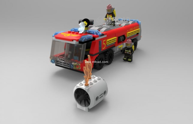 乐高机场消防卡车设计模型