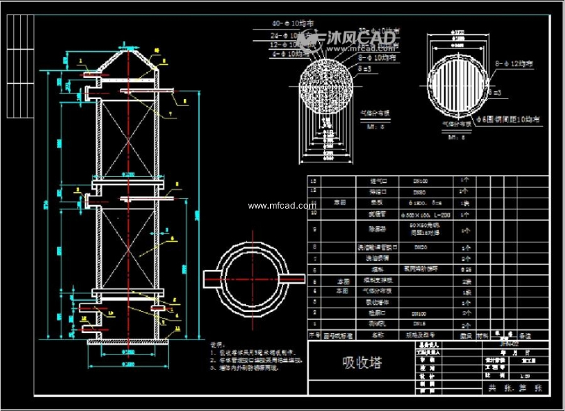 填料塔设计全套图纸