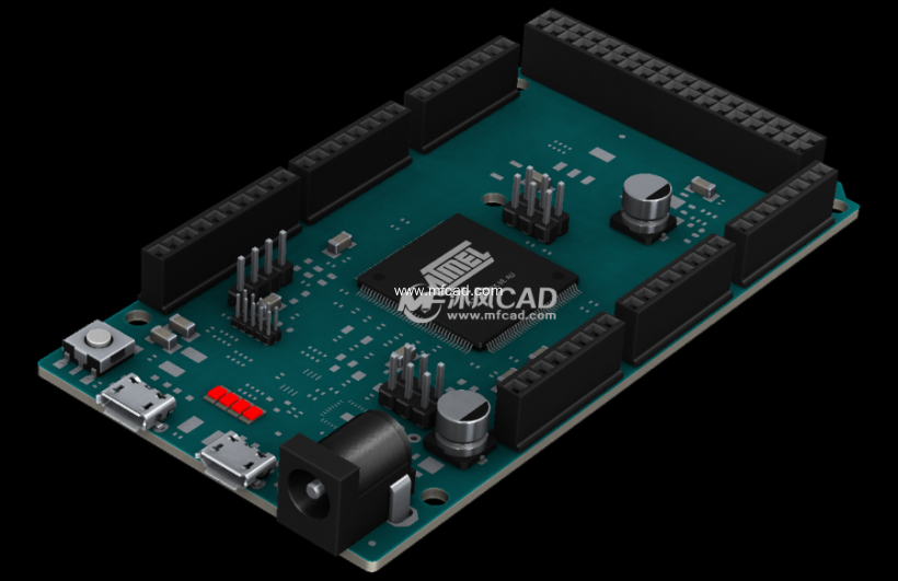 ATM51单片机开发电路板设计模型 - solidwork