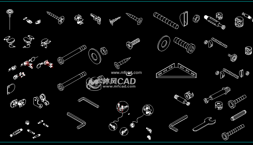 家具安装五金立体图