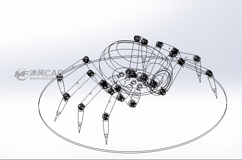 蜘蛛模型(多足爬行机器人) - solidworks机械设备模型下载 - 沐风图纸