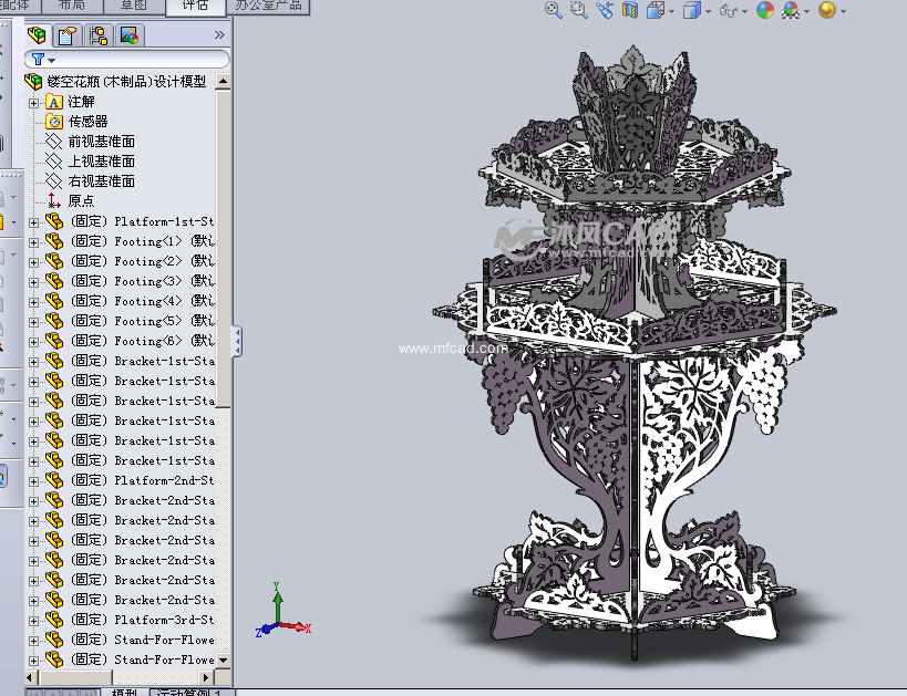 solidworks镂空图案,solidworks镂空花纹 镂空花瓶(木制品)设计模型 - solidworks瓶子容器类