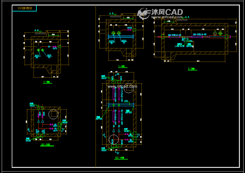 供热管道设计 - autocad供热工程图纸 - 沐风图纸