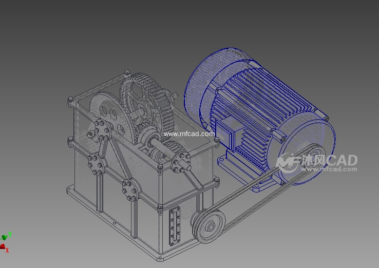 皮带传动的减速箱设计模型 - inventor机械设备