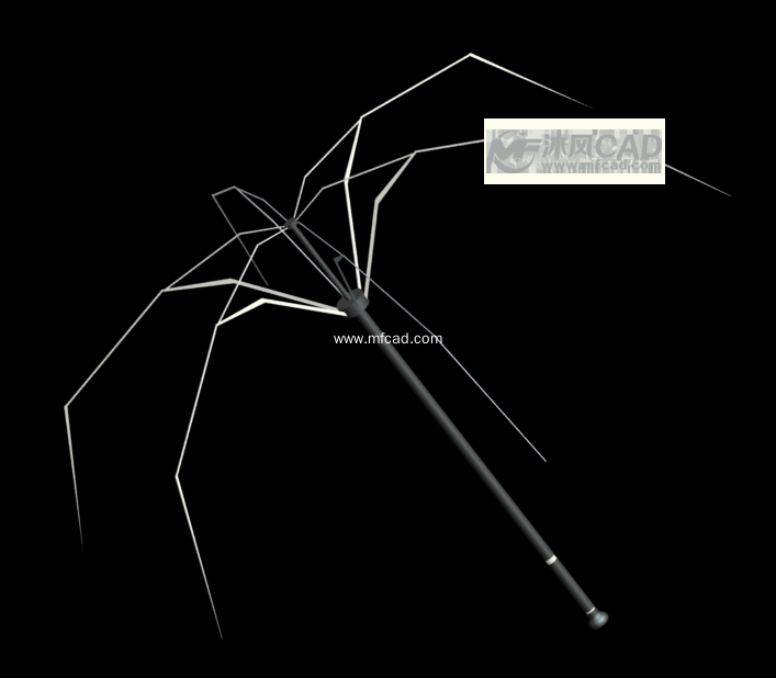普通雨伞骨架 - ProE生活用品类模型下载 - 沐风图纸