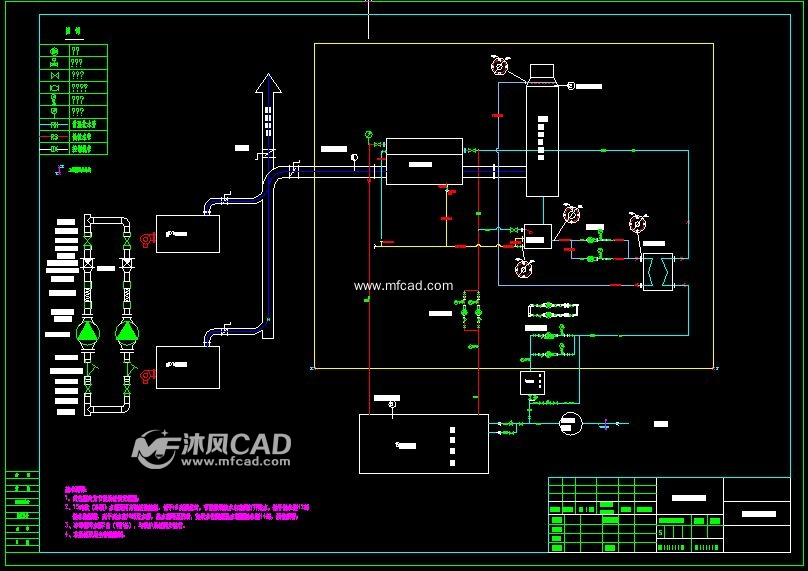 锅炉烟气余热回收系统 - AutoCAD化工环保设备