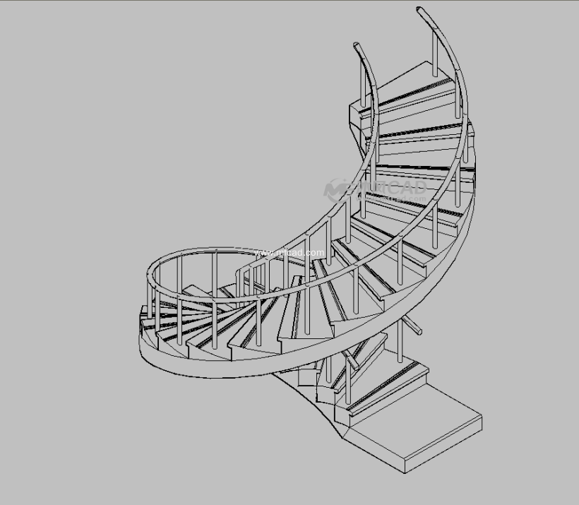 CAD三维模型-旋转楼梯