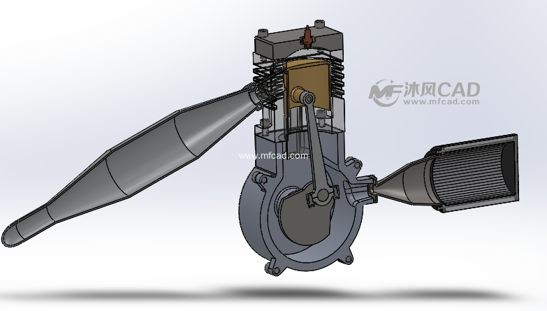 活塞缸运动模型 - solidworks机械设备模型下载