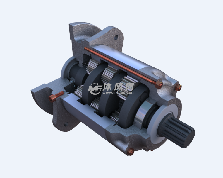 一款变速齿轮箱模型 - solidworks传动件和减速