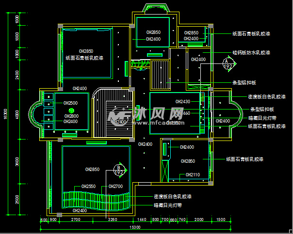 三室两厅一厨一卫一保姆房装饰设计图-约200平