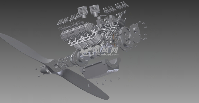 [原创]V8发动机inventor模型(装配+渲染+驱动动