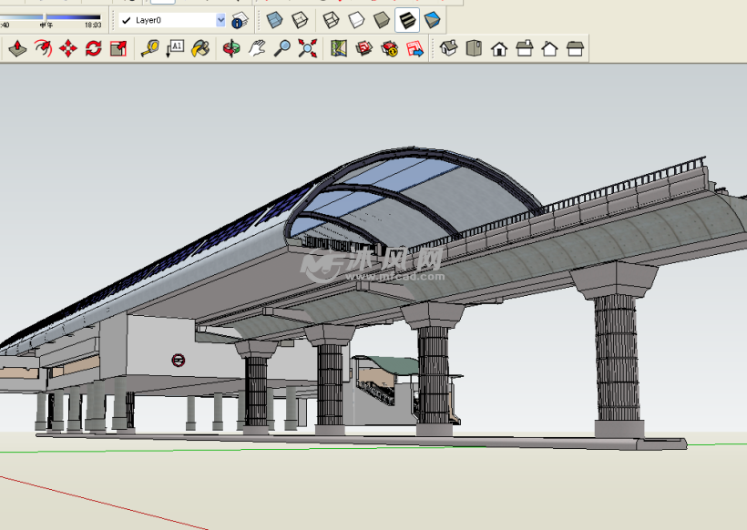 光伏太阳能火车高铁站 - sketchup规划设计模型