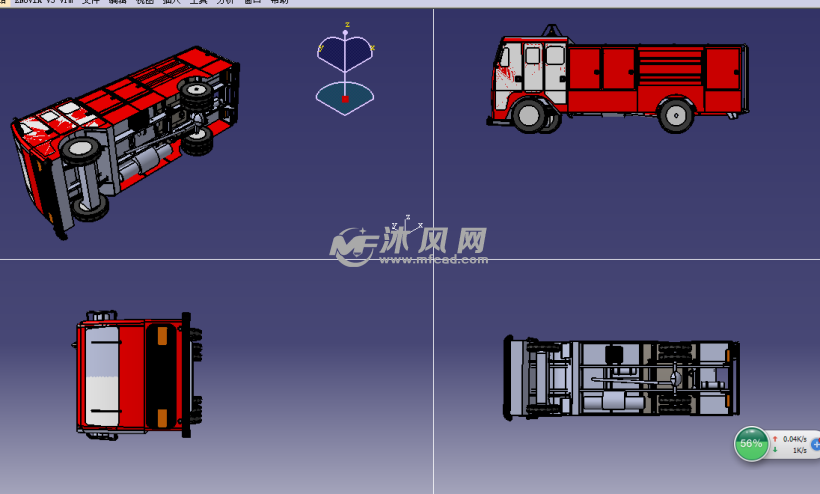 消防车设计模型三视图