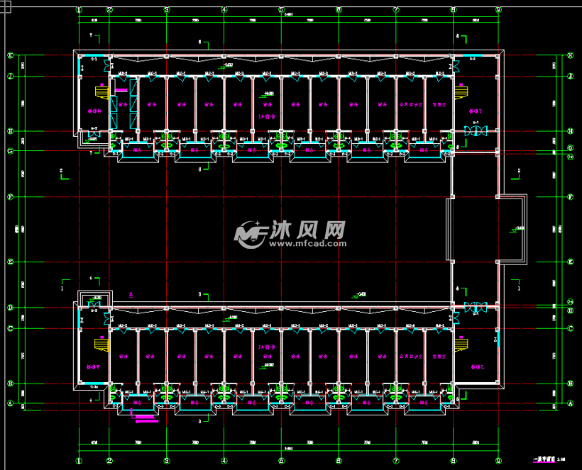 学生宿舍楼 - AutoCAD建筑住宅单体平、立面图