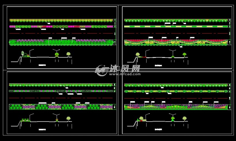 城市道路绿化CAD方案 - AutoCAD道路及高速