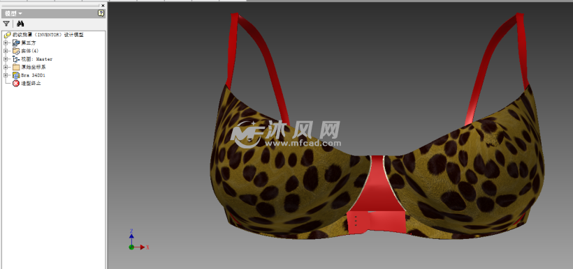 <em>豹纹胸罩</em>(INVENTOR)设计模型 - inventor生活用