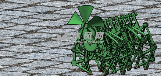 风力怪兽八脚怪兽机器人 - solidworks玩具公仔