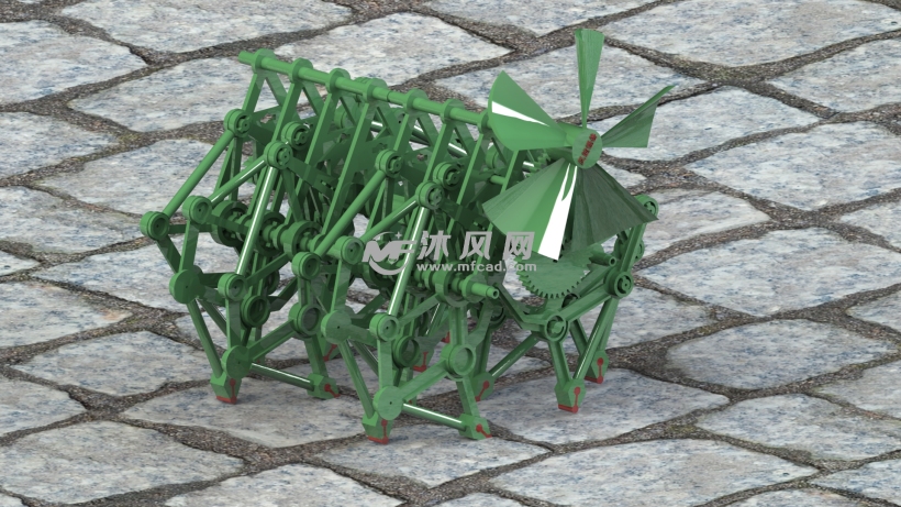 风力怪兽八脚怪兽机器人 - solidworks玩具公仔