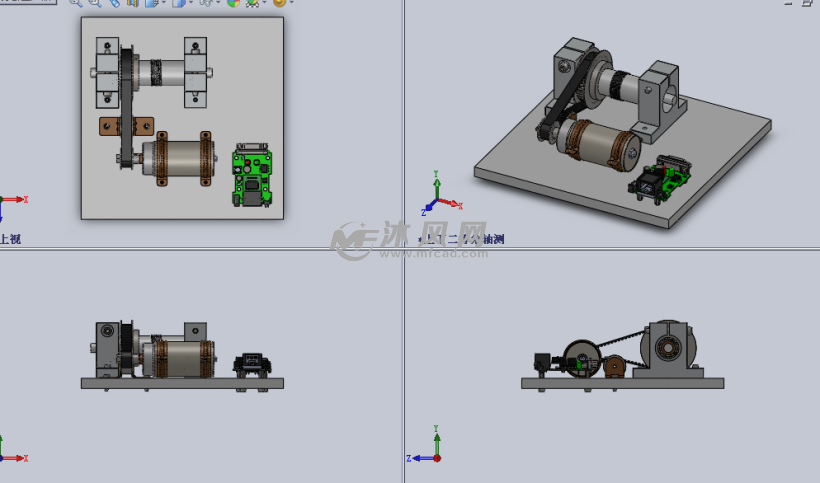 绞车总成设计模型(机电一体化) - solidworks机