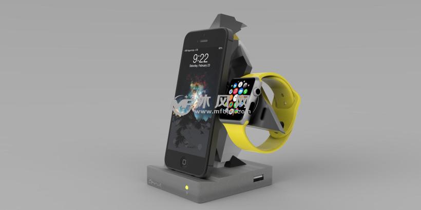 企鹅造型设计的手机架(充电站)设计模型 - solid