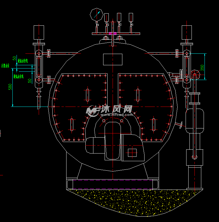 燃燃油燃气蒸汽锅炉 - AutoCAD化工环保设备图