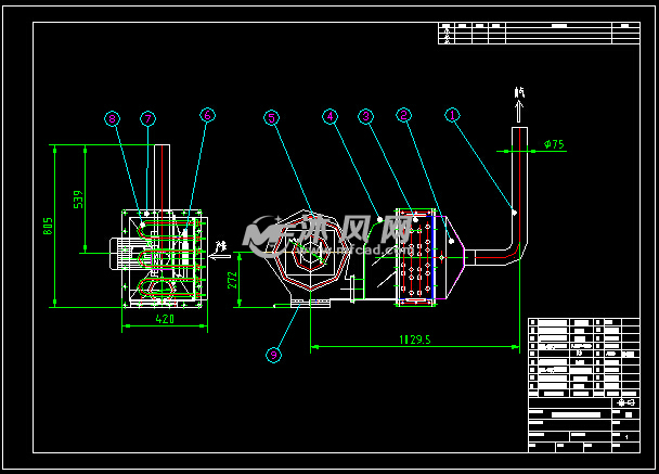四工位旋转喷淋清洗机 - AutoCAD普通工程机械