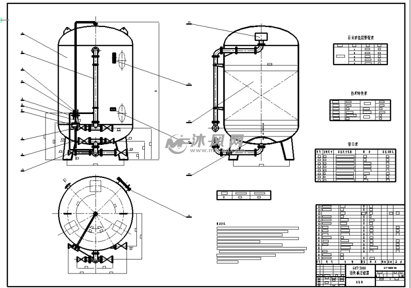 活性炭过滤器设备(CAD图) - AutoCAD化工环保