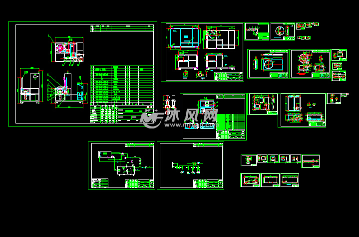 一款简单的旋转喷淋清洗机(总图) - AutoCAD普