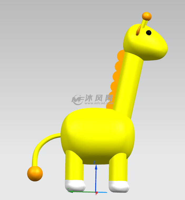 儿童玩具长颈鹿三维造型UG实体曲面建模 - UG